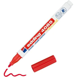 Marqueur - Craie liquide - Rouge - Pointe ronde fine - Pour tableau noir, déco, verre - Edding 4085