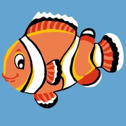 LUC - Kit canevas Soudan Poisson clown 25x25 cm