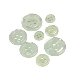 Lot de 3 boutons ronds 4 trous menthe