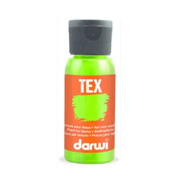 Peinture pour tissus - Vert fluo - Opaque - Peinture à l'eau - Tex - Darwi - 50ml