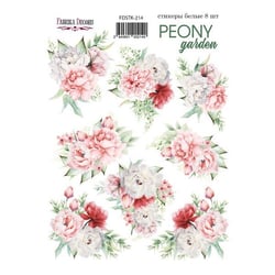 Planche de stickers couleur embelissement Fabrika Decoru PEONY GARDEN 214