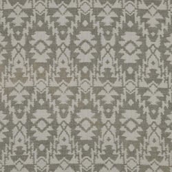 Tissu Jacquard Double gaze Ethnique vert sur fond Ecru