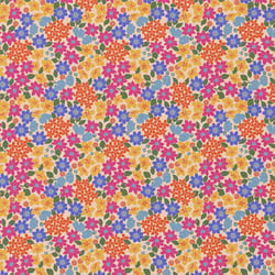 Tissu Coton imprimé Arty Gladys fleuris sur fond Rose saumon
