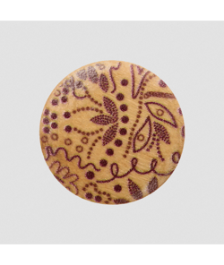 Bouton Rond Motif Fleurs en Bois d’Olivier – 20 mm – Prym 022 Brun foncé