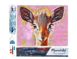 Diamond Painting Broderie Diamant Figured’Art 40x50cm toile entière roulée avec diamants carrés - Biche mignonne