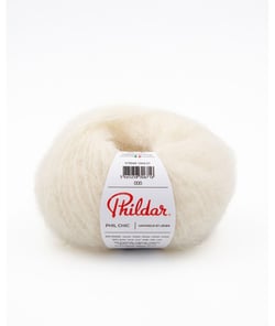 Pelote de laine et Mohair PHIL CHIC - 25gr - Phildar Craie écru