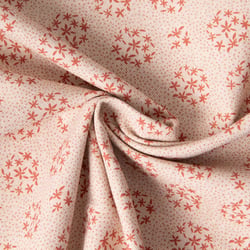 Tissu Toile de Coton aspect Lin Euphoria pissenlit sur fond Naturel