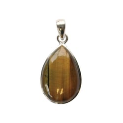 Pendentif Oeil de Tigre Argent 925 Forme goutte Grand modèle - Omsaé