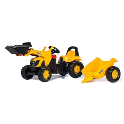 Tracteur a pedales + remorque rollyKid JCB - Rolly Toys