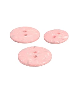 Bouton rond bouteilles recyclées 2 trous rose