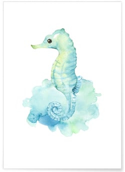 Affiche Enfant Hippocampe | A3 : 29,7x42cm