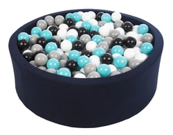 Piscine à balles Aire de jeu + 450 balles bleu marine noir,blanc,gris,turquoise - Velinda