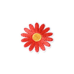 Ecusson thermocollant marguerite rouge 3,3cm x 3,3cm