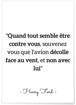 Poster Citation Henry Ford 'Quand tout semble être...' | A3 : 29,7x42cm