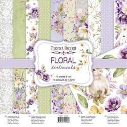 10 papiers scrapbooking 20 x 20 cm FABRIKA DECORU FLORAL SENTIMENTS