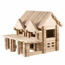 Jeu de construction en bois Maison avec Balcon 136 pièces  IGROTECO