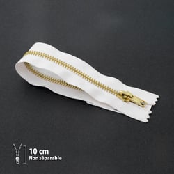 Fermeture éclair Z14 - laiton Non séparable 6mm - 10 cm