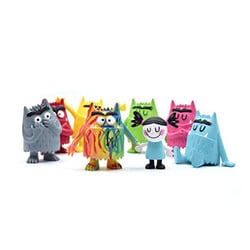 Ensemble collection Monstruo de Colores – les 8 figurines - Comansi - Bleu