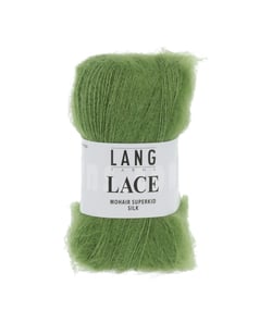 Pelote de Mohair et soie à tricoter LACE - 25 GR - Lang Yarns Vert (16)