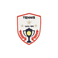 Ecusson thermocollant blason fd blanc tennis 5x6cm