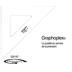 Graphoplex - Equerre 45° 3 bords droits 28 cm