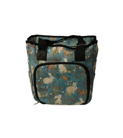 Sac tricot 23x26x14cm lapins fleurs des champs