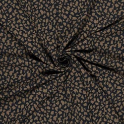 Tissu Crêpe de Viscose Séléné moucheté Camel sur fond Noir