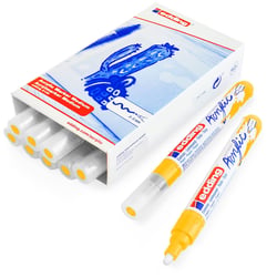 Lot de 10 marqueurs peinture acrylique pointe moyenne 2-3 mm - EDDING - Jaune trafic