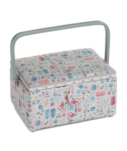 Coffret à couture motif Mercerie - 17.8x24.5x14.5 cm - Distrifil Multicolore