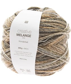 Pelote de laine Creative Melange Aran Wonderball - 200 GR - Rico Design 01 Ecru