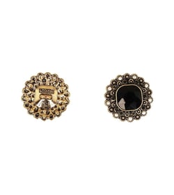 Lot de 6 boutons strass noir