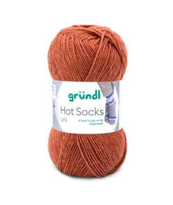 Laine à chaussettes à tricoter HOT SOCKS UNI - Grundl - certifiée Oeko-Tex 64 Orange