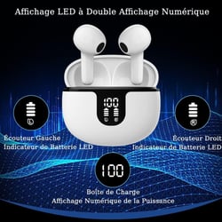 Écouteurs Sans Fil Bluetooth Tactile avec Étui de Chargement et Affichage Numérique Multifonctions