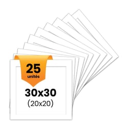 25 passe-partout - Blanc - 30x30cm - Photo 20x20cm - Pour cadre - Encadrement