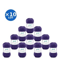 Lot de 10 pelotes COTTON QUICK UNI de Gründl – 500 g de coton mercerisé certifié Oeko-Tex 161 Violet