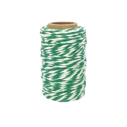 MégaCréa DIY - Ficelle coton bicolore vert foncé et blanc 25 m x 1,5 mm