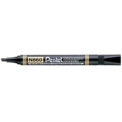Lot de 12 marqueurs permanents - PENTEL - Noir - Pointe biseautée 0,6 - 4,5 mm