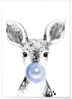 Affiche Bulle de Biche Bleue | A3 : 29,7x42cm