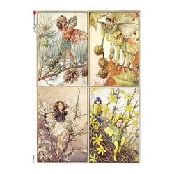 1 feuille de papier de riz 22.5 x 32 cm découpage collage Paper Designs FEE 0057