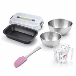 Set pâtisserie moule à gâteaux 34 x 24 cm avec couvercle, 2 bols à mixer, verre mesureur et spatule Zenker