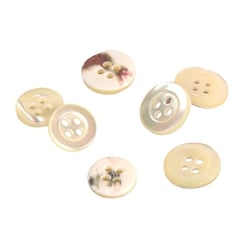 Lot de 6 boutons en nacre 4 trous naturel