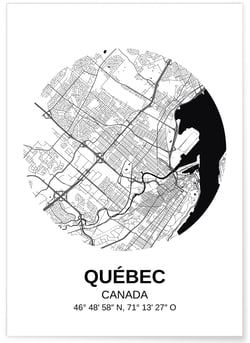 Affiche Carte Québec | A3 : 29,7x42cm