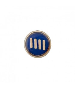 Bouton à rayures en métal 10mm à queue - Prym Bleu/or Bleu