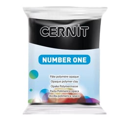 Pâte polymère - Opaque - A cuire - Pâte à modeler - Noir - Bloc de 56g - Cernit - Number one