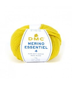 Pelote de laine Merino Essentiel 4 - DMC - Certifié Oeko-Tex 866 Jaune