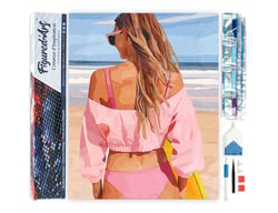 Diamond Painting Broderie Diamant Figured’Art 40x50cm toile entière roulée avec diamants carrés - Journée de plage avec style