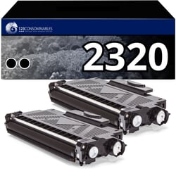 Pack 2 Toners compatibles BROTHER TN-2320 noir - 123CONSOMMABLES