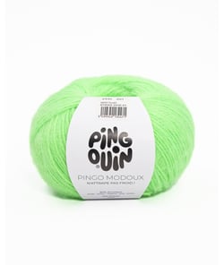 Pelote de Laine et Mohair PINGO MODOUX - Douceur et Style Réunis - Pingouin Vert Fluo