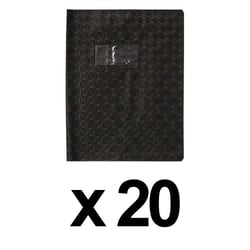 Lot de 20 protège-cahiers - 17x22cm - Noir - Polypro - Motif losange - Résistant