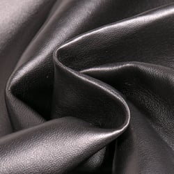 Tissu Simili cuir souple et épais uni Roma Noir
